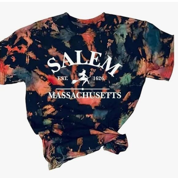 Tie-Dye Salem Graphic T-Shirt Size XL NWOT P2P 22 in - Picture 1 of 5
